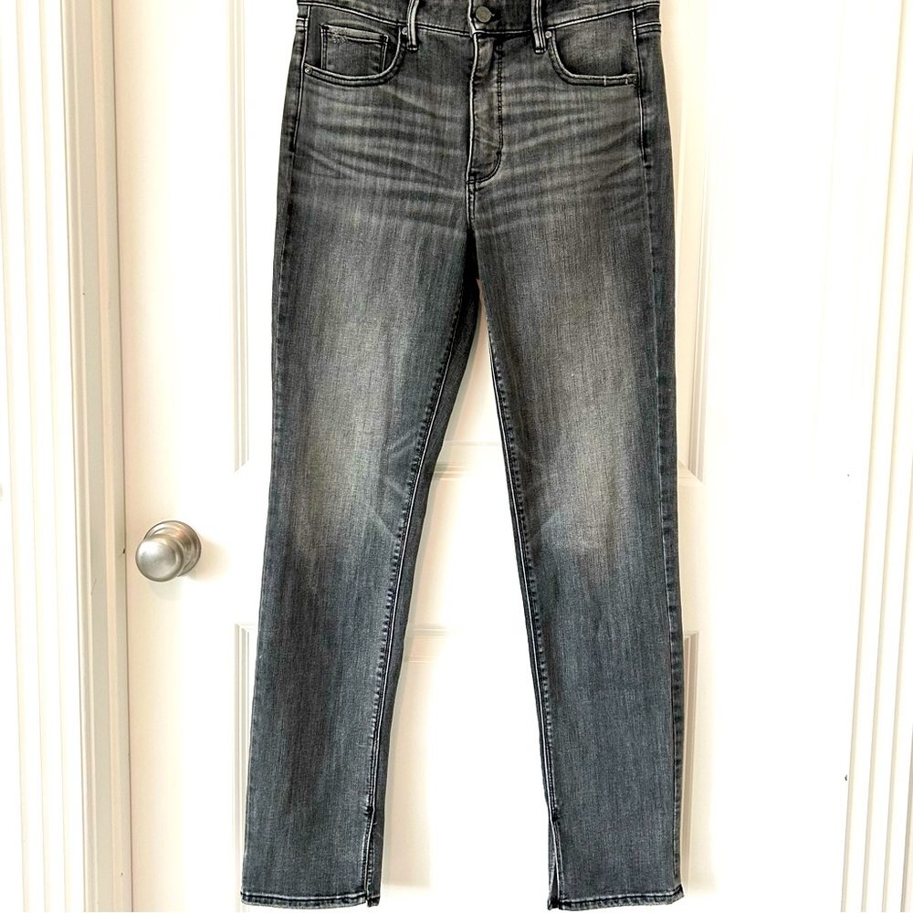 WHBM Black High Rise Slim Slit Ankle Jeans 8 NWT